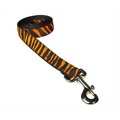 Flyfree ZEBRA-TANGERINE-BLK.3-L 6 ft. Zebra Dog LeashTangerine & Black Medium FL511934